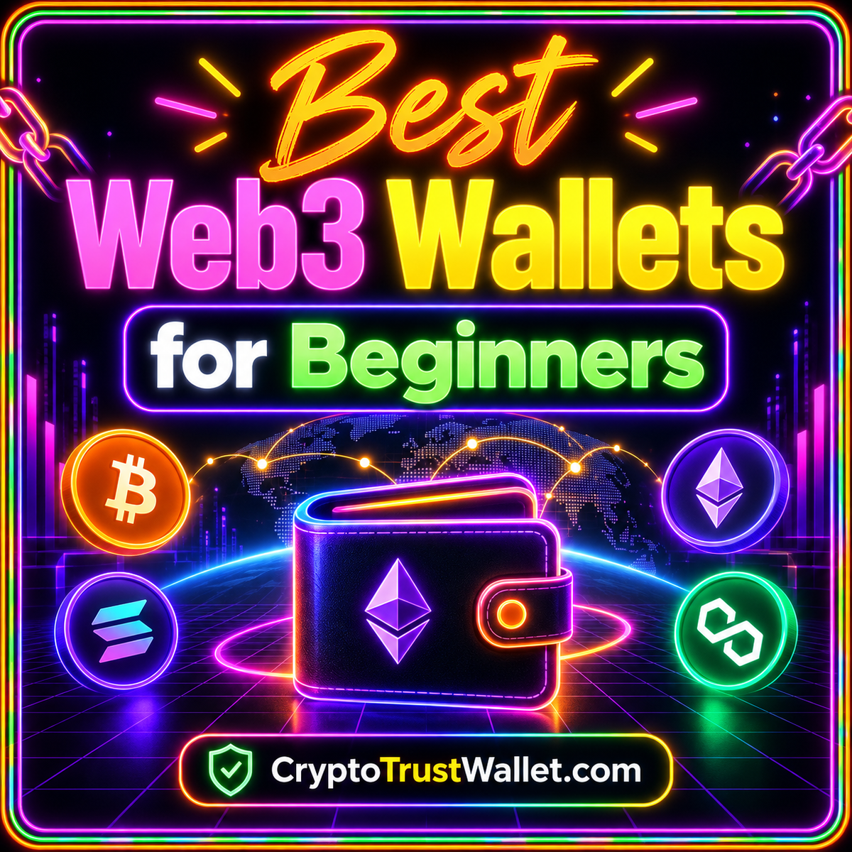 Best Web3 Wallets for Beginners: A First-Week Checklist — neon typography illustration